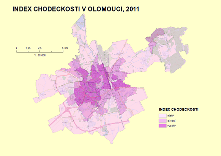 Index chodeckosti v Olomouci