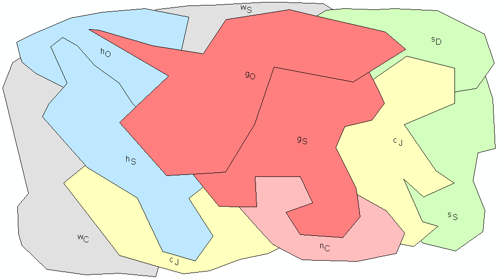 Ukázka výřezu mapy po aplikaci skriptu geology.bas