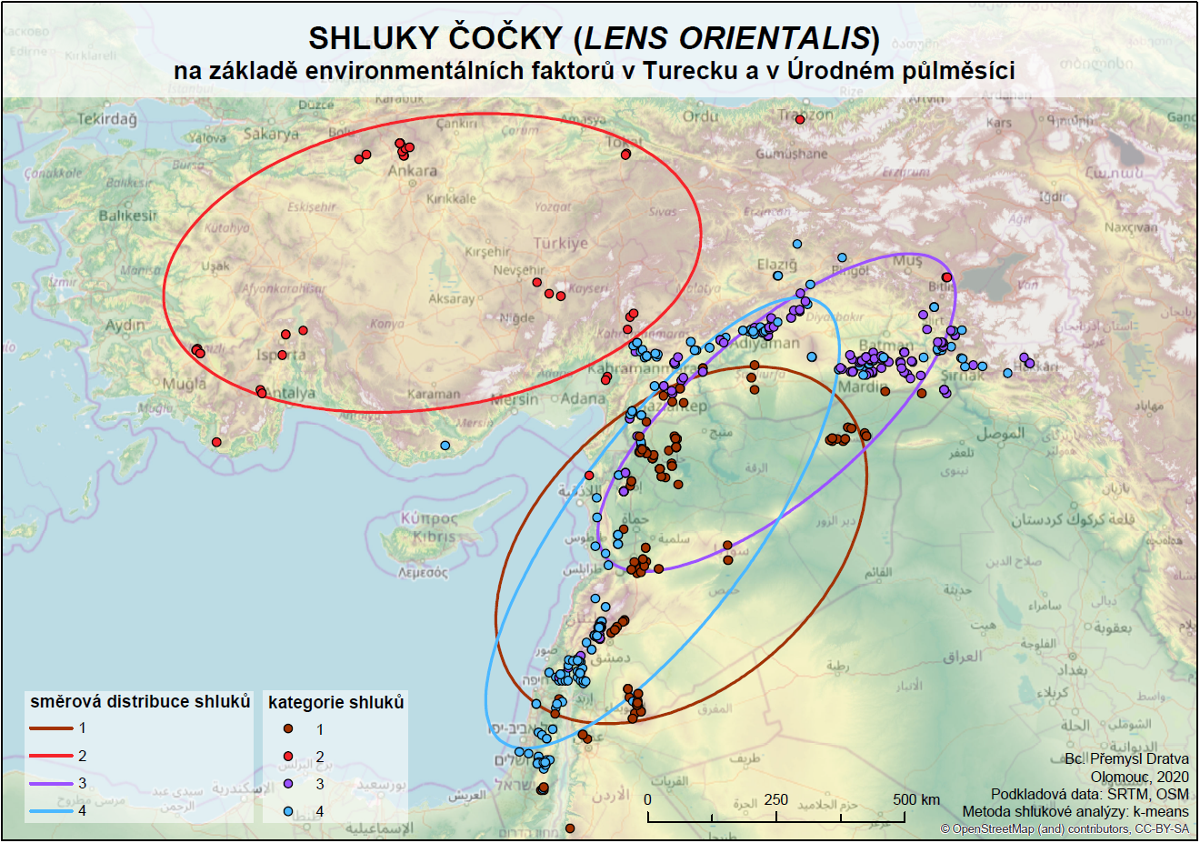 mapa shluku cocky