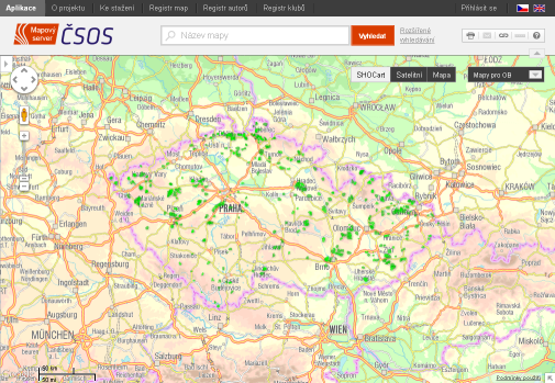 Aplikace Archívu map ČSOS