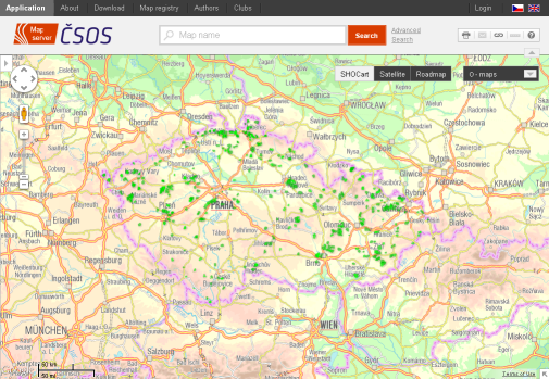 Czech Orienteering Federation Map Archive application