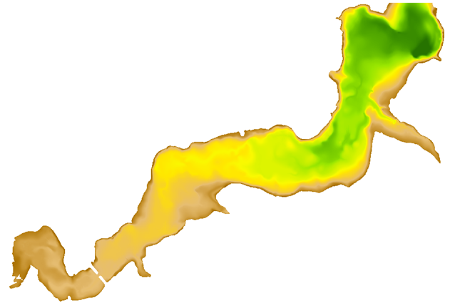 Digitální model dna přehrady Jesenice