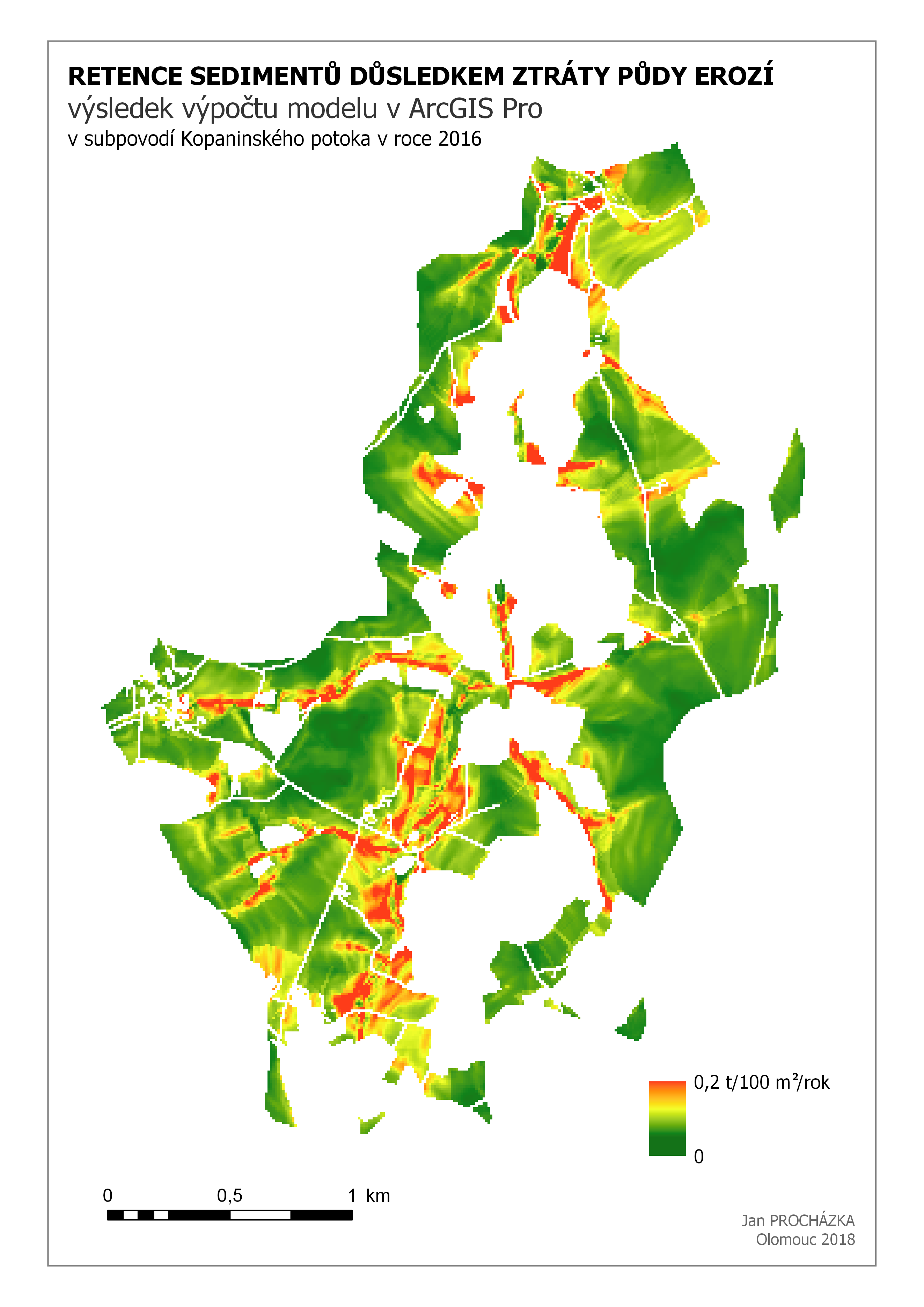 Výsledná retence ArcGIS Pro